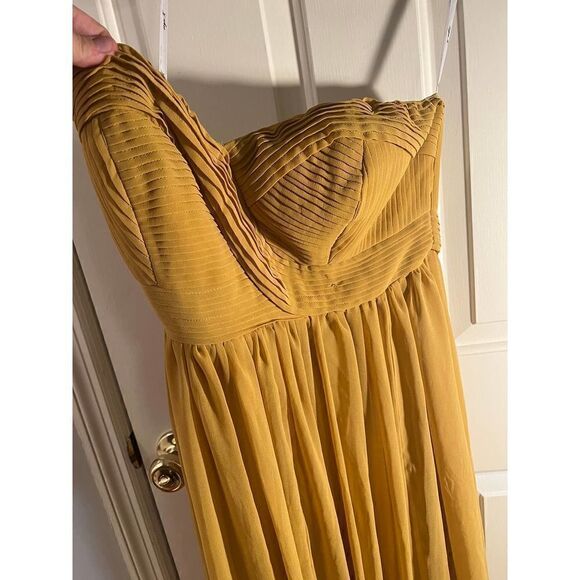Aryn K Strapless Yellow Maxi Dress NWT Sz. L - Picture 4 of 7